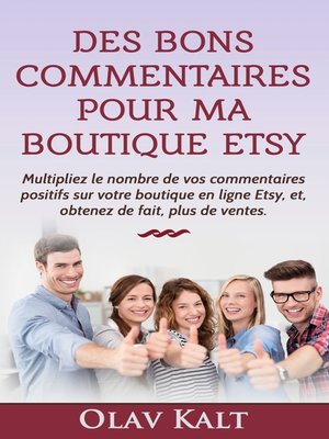 cover image of Des bons commentaires pour ma boutique Etsy